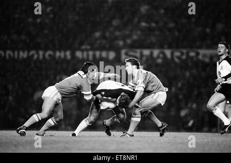 1989 World Cup Challenge (auch bekannt als die Fosters World Cup Challenge) die erste offizielle World Cup Challenge match.  Widnes statt 30 18 Canberra Raiders im Old Trafford, Manchester. 4. Oktober 1989. Stockfoto