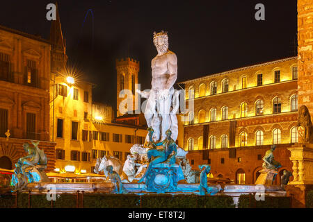 Brunnen von Neptun in Florenz, Italien Stockfoto