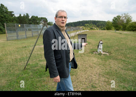 Geisa, Deutschland, Henning Pietzsch auf der Grenze-System der Gedenkstätte Point Alpha Stockfoto