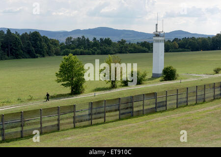 Rasdorf, Deutschland, Blick vom Aussichtsturm in der Gedenkstätte Point Alpha Stockfoto