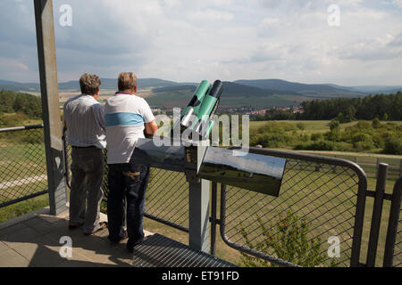 Rasdorf, Deutschland, Blick vom Aussichtsturm in der Gedenkstätte Point Alpha Stockfoto