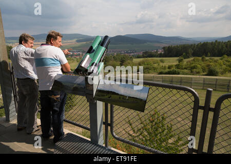 Rasdorf, Deutschland, Blick vom Aussichtsturm in der Gedenkstätte Point Alpha Stockfoto