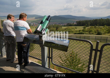 Rasdorf, Deutschland, Blick vom Aussichtsturm in der Gedenkstätte Point Alpha Stockfoto