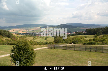 Rasdorf, Deutschland, Blick vom Aussichtsturm in der Gedenkstätte Point Alpha Stockfoto