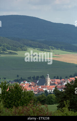 Rasdorf, Deutschland, Blick vom Aussichtsturm in der Gedenkstätte Point Alpha Stockfoto