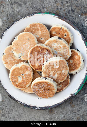 Walisische Kuchen oder Welshcakes (oder Bilder) - eine traditionelle Delikatesse in Wales Stockfoto