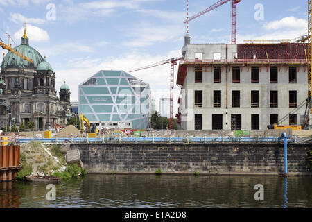 Berlin, Berliner Dom und Bau Humboldtbox Berliner Schloss Stockfoto