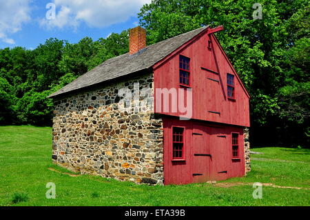 Chadds Ford, Pennsylvania: Vergossen Feldsteinen und Holzarbeiten im Gideon Gilpin House * Stockfoto