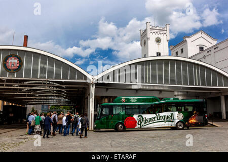 Pilsner Urquell Brauerei Tschechische Republik Hof, Besucher Pilsen Tschechisch Stockfoto