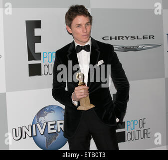 Prominente besuchen NBC/Universal 72. Annual Golden Globes After Party - Ankünfte teilweise gesponsert von Chrysler, Hilton und Katar bei The Beverly Hilton Hotel in Beverly Hills.  Mitwirkende: Eddie Redmayne Where: Los Angeles, California, Vereinigte Staaten von Amerika bei: Kredit-12. Januar 2015: Brian To/WENN.com Stockfoto