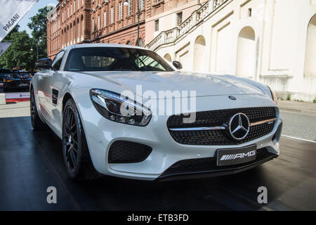 Turin, Italien, 11. Juni 2015. Mercedes Benz AMG GT. Parco Valentino Autoshow statt 93 Autos von vielen Automobilherstellern und Auto-Designer Valentino Park, Turin, Italien. Stockfoto