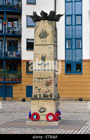 Die Handelsmarine-Denkmal. Ufer, Leith, Edinburgh, Schottland, Vereinigtes Königreich, Europa. Stockfoto