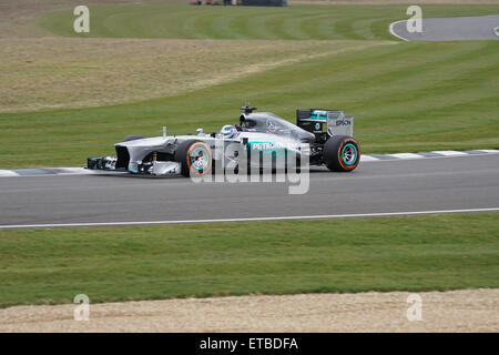 WEC World Champion Anthony Davidson zeigt die Ex-Lewis Hamilton Mercedes Benz W04 bei Goodwood Members Meeting Stockfoto