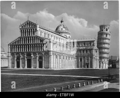 Dom und Turm, Pisa, Italien, Albumen Print, um 1880 Stockfoto