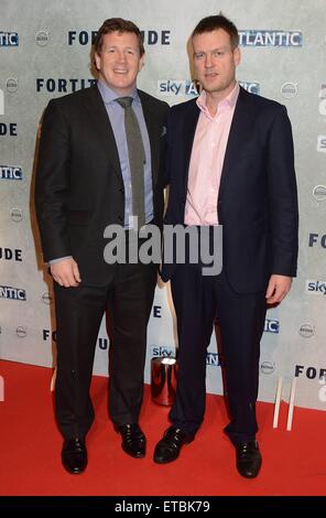 Schauspieler Christopher Eccleston & Luke Treadaway im Dublin-Premiere von Sky Atlantic "Stärke" im Mansion House, Dublin, Irland. 15.01.2015. Mitwirkende: Paul Wallace, Mark Deering wo: Dublin, Irland bei: 15. Januar 2015 Credit: WENN.com Stockfoto