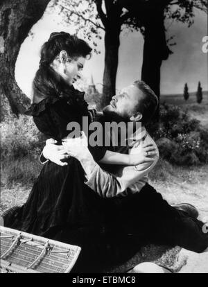 Kirk Douglas, Pamela Brown am Set des Films "Lust for Life", 1956 Stockfoto