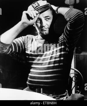 Robert Mitchum, am Set des Films 'Fire Down Below', 1957 Stockfoto