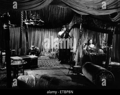 Victor Mature, Hedy Lamarr, am Set des Films "Samson und Delilah", 1949 Stockfoto