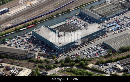 Luftaufnahme von Teil des Autogiganten Website im White City, West London, Großbritannien Stockfoto