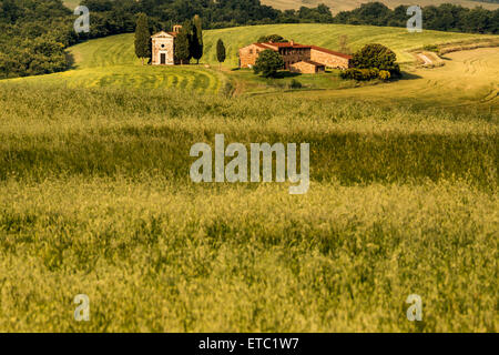 Cappella di Vitaleta, Toskana, Italien Stockfoto