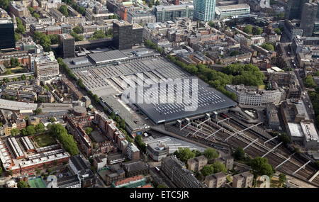 Luftbild von der Rückseite der Euston Station in London, UK Stockfoto