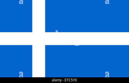 Offizielle Flagge von Shetland flach Größe Horizontal Stockfoto