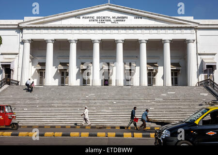 Mumbai Indien, Indischer Asiatisch, Fort Mumbai, Kala Ghoda, Horniman Circle, Shahid Bhagat Singh Road, The Asiatic Society State Central Library Town Hall, Front, en Stockfoto