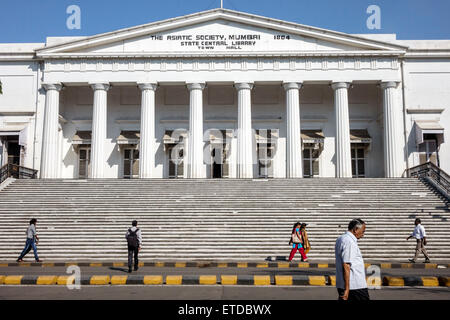 Mumbai Indien, Indischer Asiatisch, Fort Mumbai, Kala Ghoda, Horniman Circle, Shahid Bhagat Singh Road, The Asiatic Society State Central Library Town Hall, Front, en Stockfoto