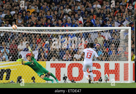 Vereinigte Arabische Emirites hat Japan im Viertelfinale der asiatischen Fußball-Meisterschaft mit geschlagen: Khamis Esmaeel wo: Sydney, Australien bei: 23. Januar 2015 Credit: WENN.com Stockfoto