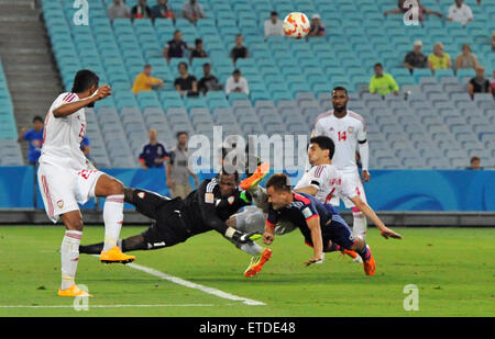 Vereinigte Arabische Emirites hat Japan im Viertelfinale der asiatischen Fußball-Meisterschaft mit geschlagen: Mejad Naser wo: Sydney, Australien bei: 23. Januar 2015 Credit: WENN.com Stockfoto