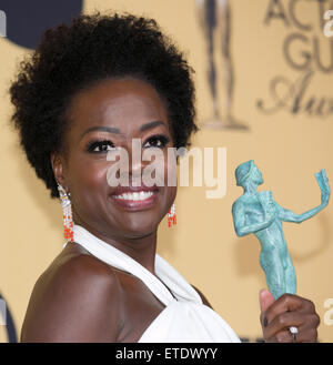 21. ordentliche SAG Awards - Press Room in Los Angeles Shrine Exposition Center mit: Viola Davis wo: Los Angeles, California, Vereinigte Staaten von Amerika bei: Kredit-22. Januar 2015: Brian To/WENN.com Stockfoto