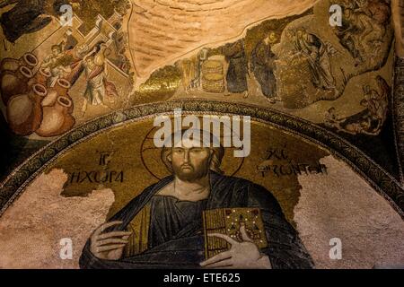 Die Kirche des Heiligen Erlösers in Chora gilt als eines der schönsten erhaltenen Beispiele einer byzantinischen Kirche sein. Stockfoto