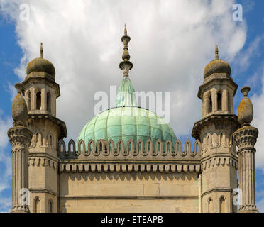 Architekturdetail des Royal Pavilion, eine ehemalige königliche Residenz in Brighton, Brighton und Hove, East Sussex, England, UK. Stockfoto