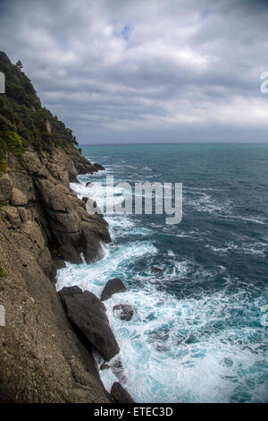 Detail der Küste in Portofino, Italien Stockfoto