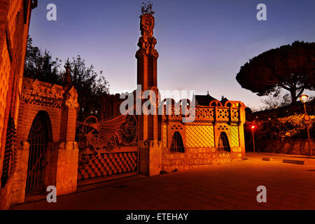 Güell Pavillons, von Antoni Gaudí. Barcelona. Stockfoto