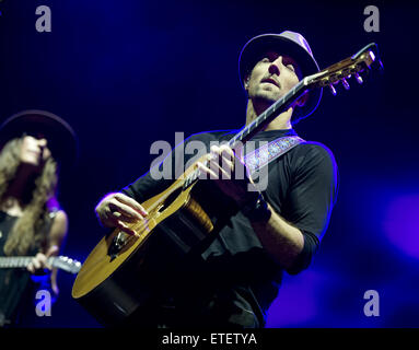 US-amerikanischer Singer-Songwriter Jason Mraz führt eine ausverkaufte Show im Ziggo Dome Featuring: Jason Mraz Where: Amsterdam, Niederlande: 6. Februar 2015 Credit: WENN.com Stockfoto