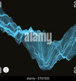 Abstraktes Vektor Landschaft Hintergrund. 3D Technologie-Vektor-Illustration. Einsetzbar für Flyer, Banner, Plakat, Buch-Cover. Stock Vektor