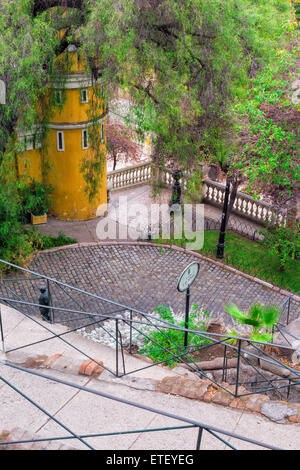 Cerro Santa Lucia Park, Ort der Gründung von Santiago de Chile Stockfoto