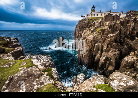 Landschaftlich Point Lighthouse, Skye, Schottland Stockfoto