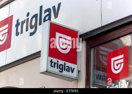 Triglav, der Tschechischen Versicherungsgesellschaft, Zeichen Stockfoto