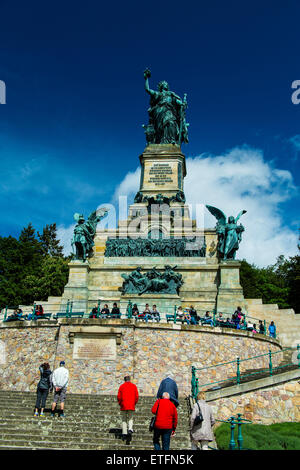 Niederwald Denkmal, UNESCO-Weltkulturerbe, Rüdesheim bin Rheinschlucht, Hessen, Rhein, Deutsch Stockfoto