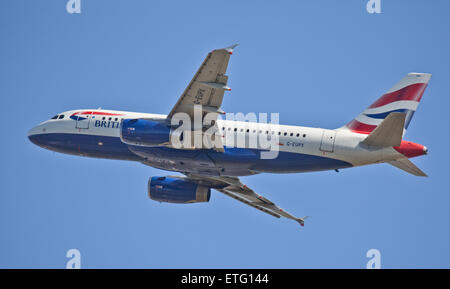 British Airways Airbus a319 G-EUPX Abfahrt Flughafen London-Heathrow LHR Stockfoto