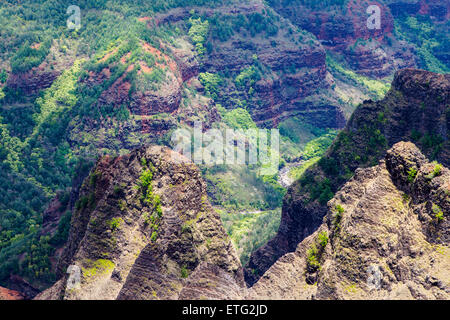 Blick vom Canyon Lookout, Waimea Canyon State Park, Kauai, Hawaii, USA Stockfoto