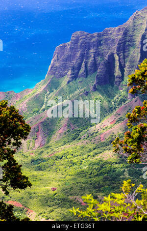 Blick vom Canyon Lookout, Waimea Canyon State Park, Kauai, Hawaii, USA Stockfoto