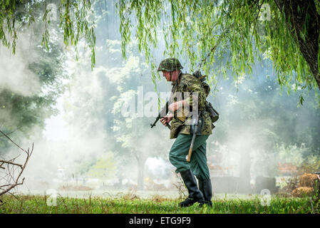 Tennessee, USA. 13. Juni 2015. Eine Nachstellung der Invasion in der Normandie trat beim Secret City Festival in Oak Ridge, Tennessee. Bildnachweis: Marc Griffin/Alamy Live-Nachrichten Stockfoto