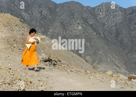 Bewohner der Elendsviertel la balanza de Comas. Lima, Peru. Stockfoto