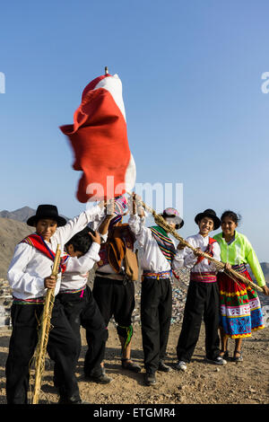 Bewohner der Elendsviertel la balanza de Comas. Lima, Peru. Stockfoto