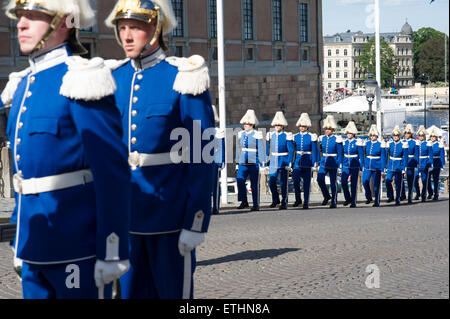 Stockholm, Schweden, 13. Juni 2015. Die Hochzeit von skh Prinz Carl Philip und Prinzessin Sofia, Schweden. Die royal Guards, Schweden. Stockfoto