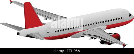 Flugzeug in der Luft. Vektor-illustration Stock Vektor