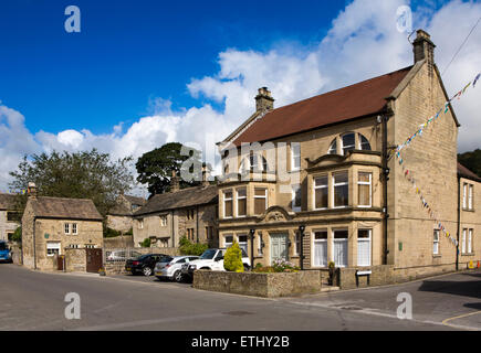 Großbritannien, England, Derbyshire, Eyam, Main Road, ehemalige Royal Oak Inn auf Ecke kleine Kante Stockfoto